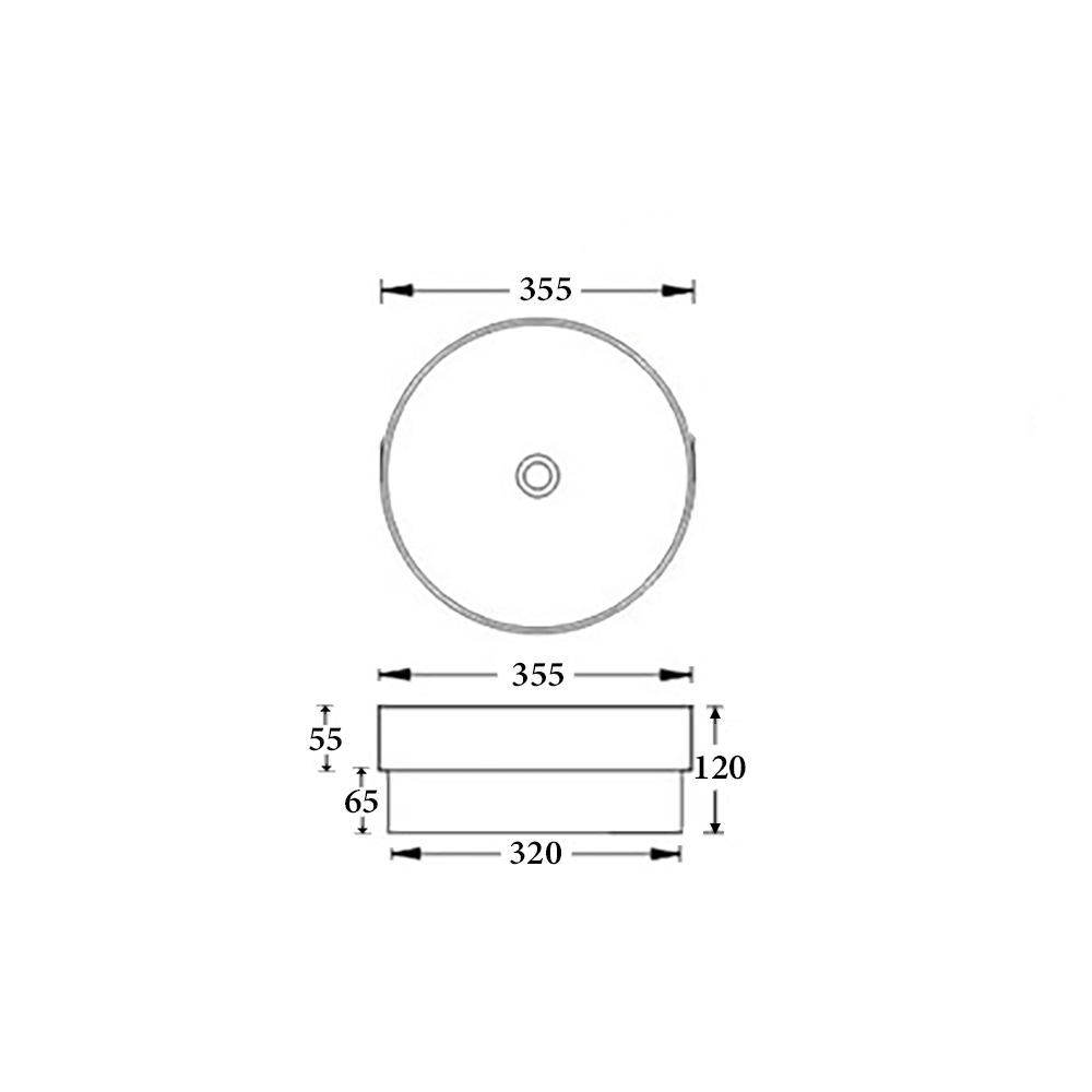 BA300 - Drop In Basin 355x120MM