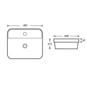 Noveen Basins BA340 - Drop In Basin 495x420x175MM
