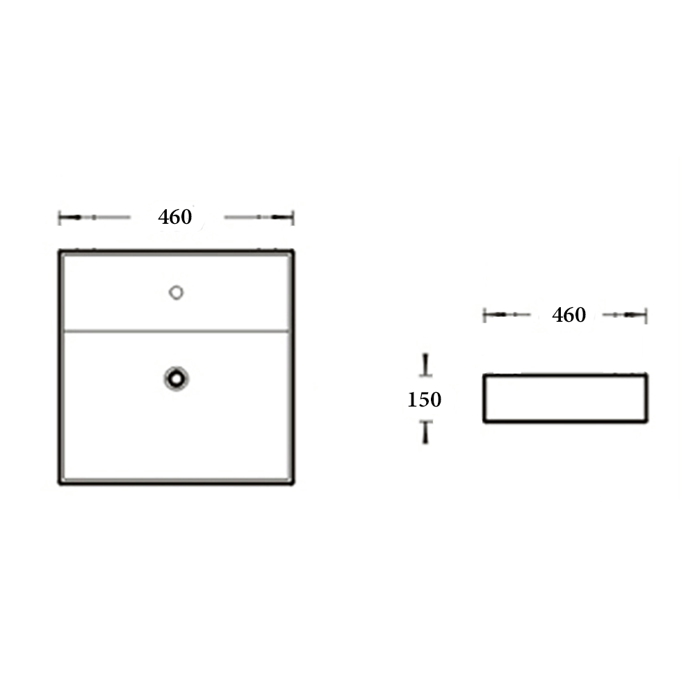 BA410 - Above Counter Basin 460x460x160MM