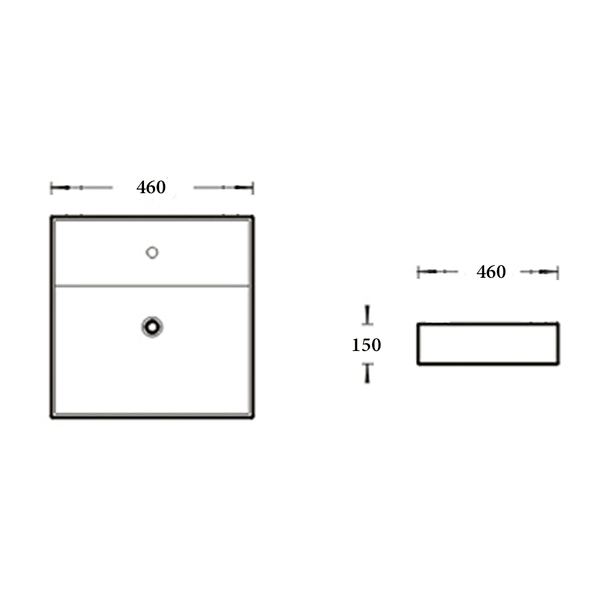 Noveen Basins BA410 - Above Counter Basin 460x460x160MM