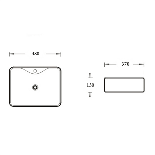 Noveen Basins BA430 - Above Counter Basin 480x370x130MM