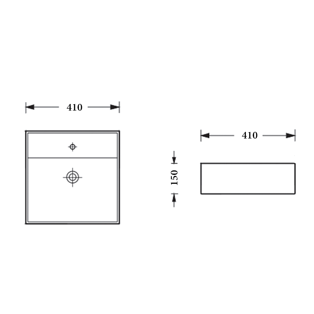 BA440 - Above Counter Basin 410x410x150MM