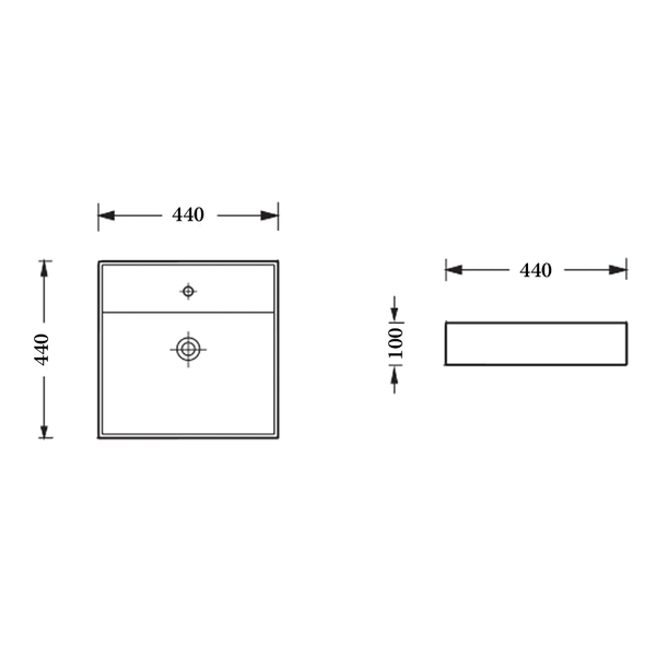 Noveen Basins BA450 - Above Counter Basin 440x440x100MM