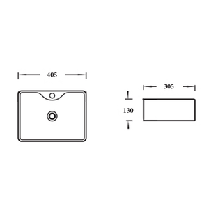 Noveen Basins BA460 - Above Counter Basin 405x305x130MM