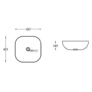 Noveen Basins BA500 - Above Counter Basin 425x425x145MM