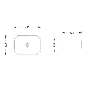 Noveen Basins BA505 - Above Counter Basin 455x325x135MM