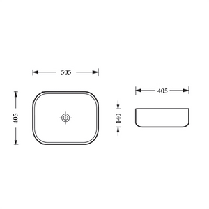 Noveen Basins BA510 - Above Counter Basin 505x405x140MM