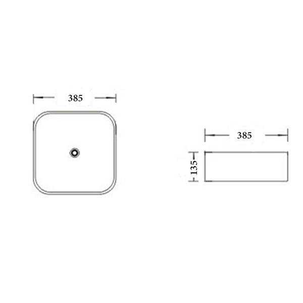 Noveen Basins BA520 - Above Counter Basin 390x385x140MM