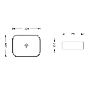 Noveen Basins BA530 - Above Counter Basin 500x390x130MM