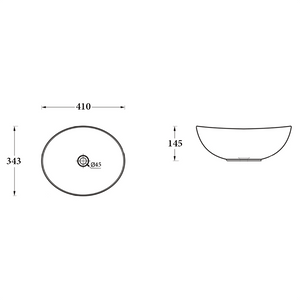 Noveen Basins BA550 - Above Counter Basin 410x330x140MM
