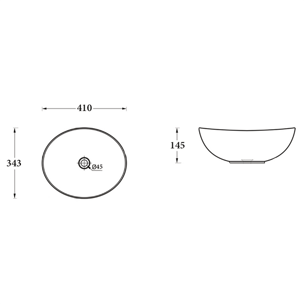Noveen Basins BA550 - Above Counter Basin 410x330x140MM