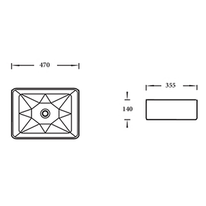 Noveen Basins BA560 - Above Counter Basin 470x355x140MM