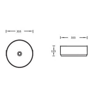 Noveen Basins BA580MW - Matt White Above Counter Basin 355x125MM