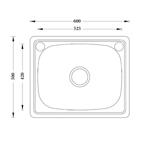 Noveen Sinks BKS-PS6050 Sofia Insert Laundry Trough (45 litre) 600x500x240 mm