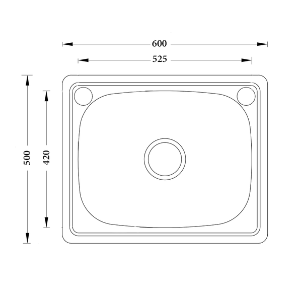Noveen Sinks BKS-PS6050 Sofia Insert Laundry Trough (45 litre) 600x500x240 mm