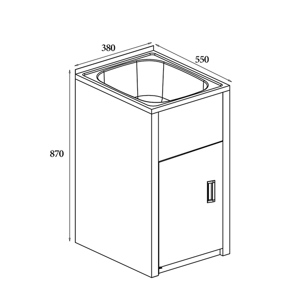 Noveen Sinks BLC-T27 Tulsa Laundry Troughs with Metal Cabinet (27 litre) 390x500x870 mm
