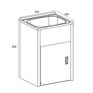 Noveen Sinks BLC-T35A Tulsa Laundry Troughs with Metal Cabinet (35 litre) 555x455x870 mm