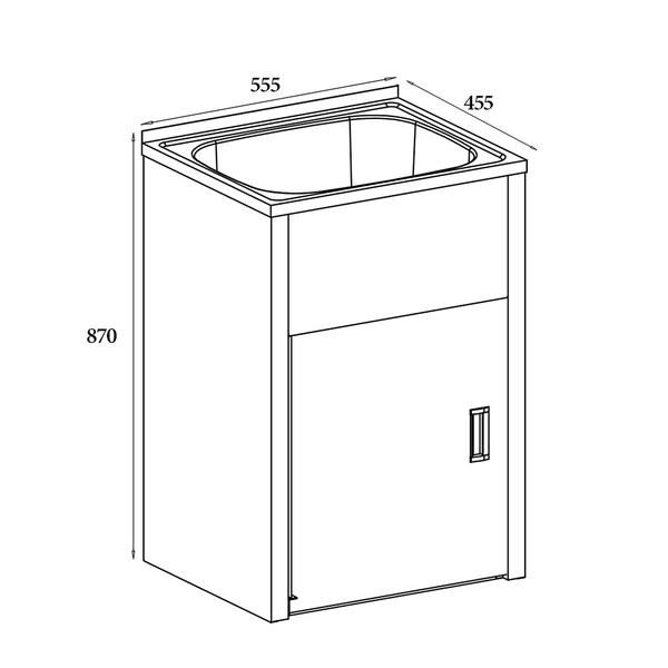 Noveen Sinks BLC-T35A Tulsa Laundry Troughs with Metal Cabinet (35 litre) 555x455x870 mm