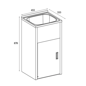 Noveen Sinks BLC-T35B Tulsa Laundry Troughs with Metal Cabinet (35 litre) 455x555x870 mm