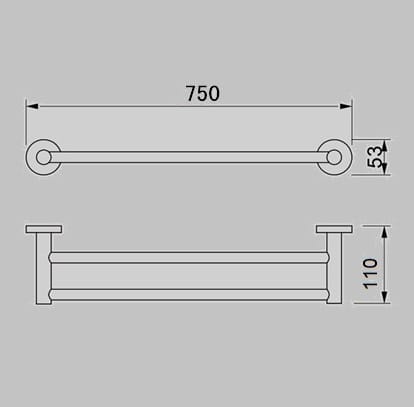 ZENMO Bathroom Accessories BN69036B-30 NIKO 750mm Twin Towel Rail Brushed Nickel Finish