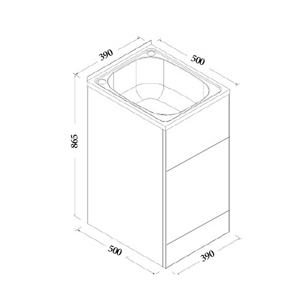 Noveen Sinks BRC-T27 Rio Laundry Trough with Cabinet (27 litre) 385x495x865 mm