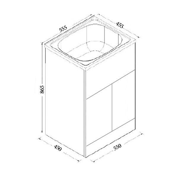 Noveen Sinks BRC-T35A Rio Laundry Trough with Cabinet (35 litre) 550x450x865MM