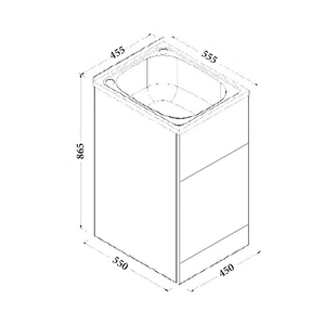 Noveen Sinks BRC-T35B Rio Laundry Trough with Cabinet (35 litre) 445x550x865 mm