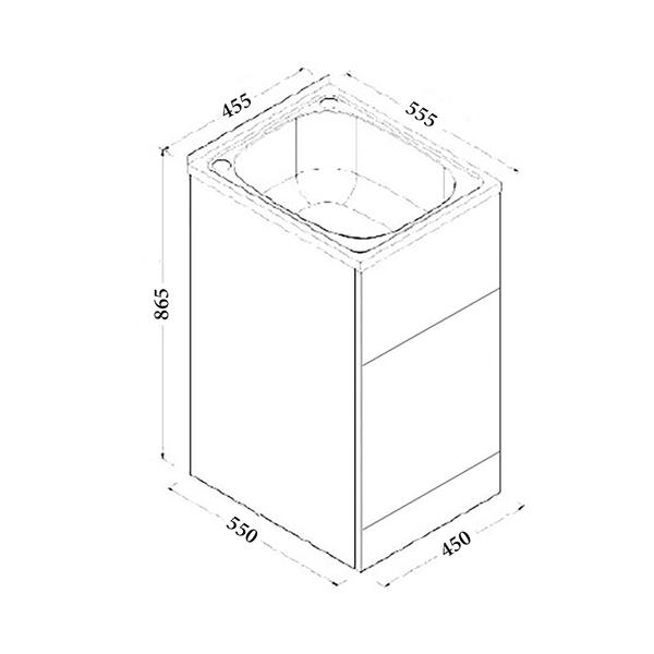 Noveen Sinks BRC-T35B Rio Laundry Trough with Cabinet (35 litre) 445x550x865 mm