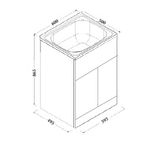 Noveen Sinks BRC-T45 Rio Laundry Trough with Cabinet (45 litre) 595x495x865 mm