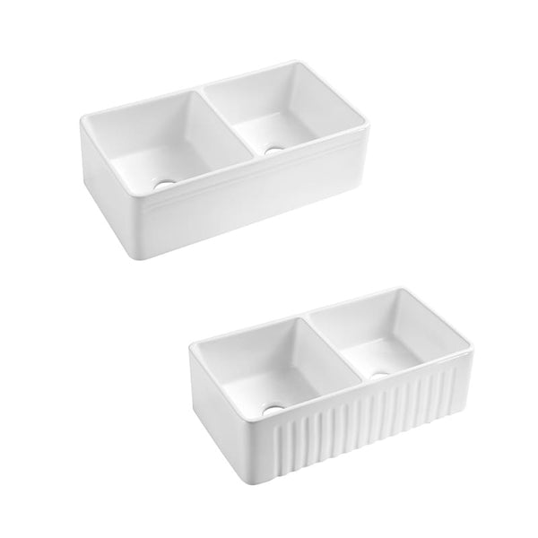 ZENMO Sinks BS 8545 Double Bowl Ceramic Butler Sink