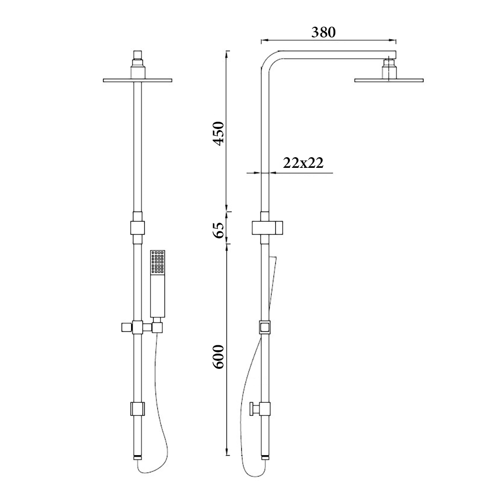 BSS03 Square SHOWER SET