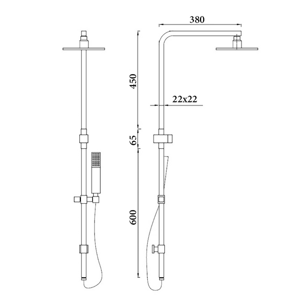 Noveen Showers BSS03 Square SHOWER SET