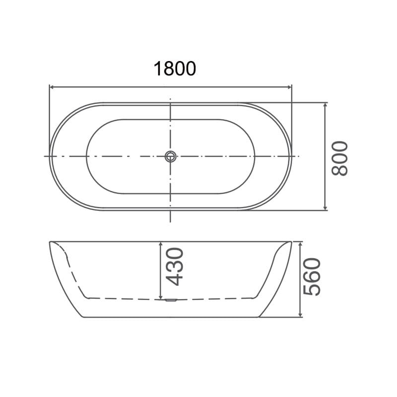 BT 817A CHELSEA Insert Rectangle Bath Tub with Tile Lip 1700mm