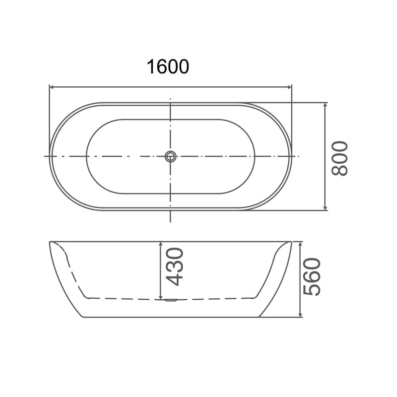 BT 817AS CHELSEA Insert Rectangle Bath Tub with Tile Lip 1500mm