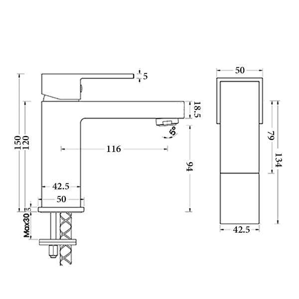 Noveen Mixer Taps BTD3101 Dallas series BASIN MIXER