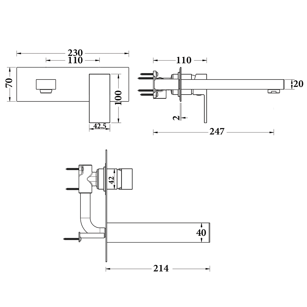 BTD3104 Dallas series WALL MIXER