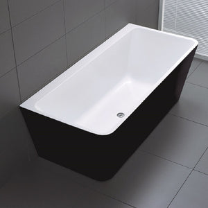 BTF1500 BLACK Florence BACK TO WALL BATHTUB in black 1500x750x600MM