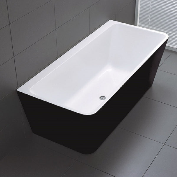 BTF1500 BLACK Florence BACK TO WALL BATHTUB in black 1500x750x600MM