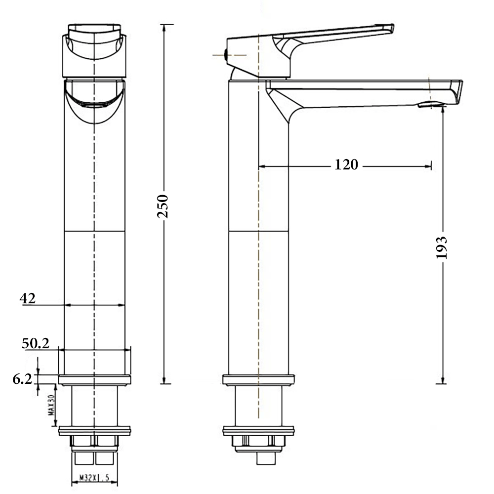 BTR1362 Rome series HIGH BASIN MIXER