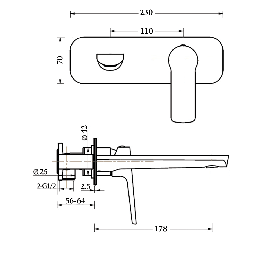 BTC8360 London series WALL MIXER