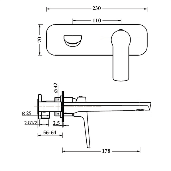 Noveen Mixer Taps BTC8360 London series WALL MIXER