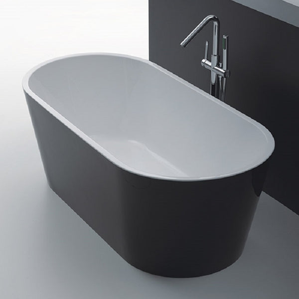BTO1500 BLACK Oslo FREESTANDING BATHTUB in black 1500x750x600MM