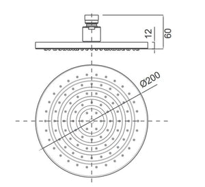 ZENMO Showers BTSY01 Round SHOWER HEAD 200MM