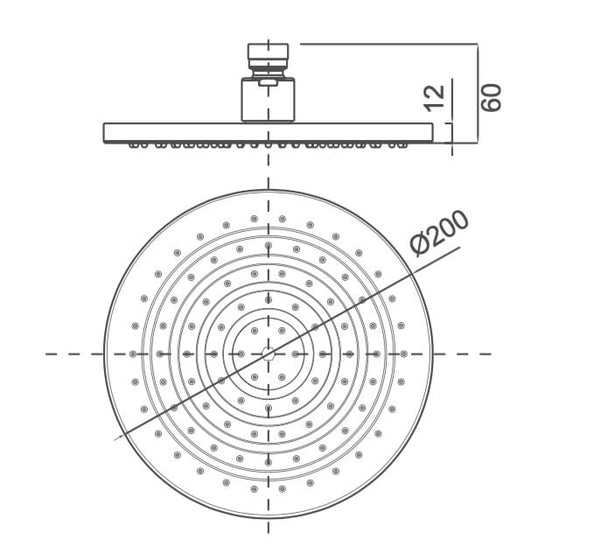 ZENMO Showers BTSY01 Round SHOWER HEAD 200MM