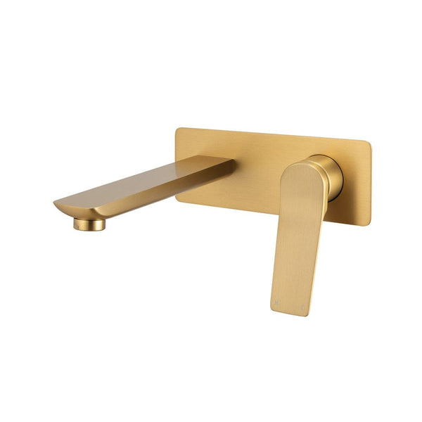 TSI Mixer Taps BUYG0153-2-EX.BM RUSHY SERIES SQUARE BRUSHED YELLOW GOLD WALL MIXER WITH SPOUT