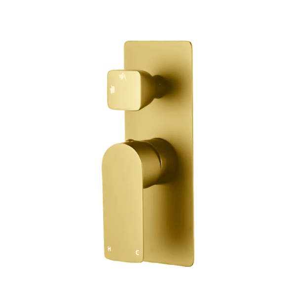 BUYG0165-2.ST VOG SERIES SOLID BRUSHED BRASS BATH/SHOWER WALL MIXER WITH DIVERTER WALL MOUNTED