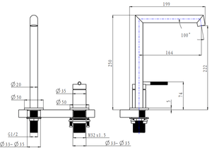 TSI BUGM0242.BM CADDENCE BRUSHED GUNMETAL BASIN MIXER