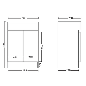 Noveen Vanities BVS-490 Rio Slimline Freestanding Vanity 490MM