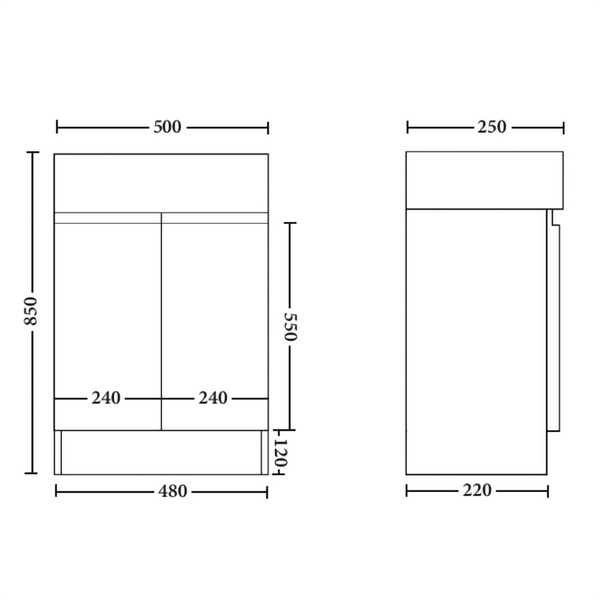 Noveen Vanities BVS-490 Rio Slimline Freestanding Vanity 490MM
