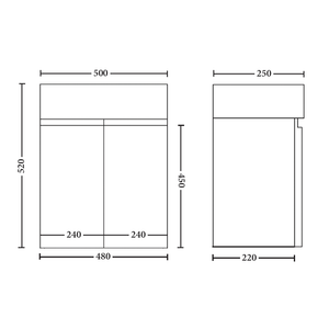 Noveen Vanities BVW-490 Rio Wall Hung Vanity 490MM